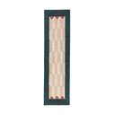 Ročno tkan volnen tekač v naravni barvi/zelenomoder 60x230 cm Apex Border Wool – Flair Rugs