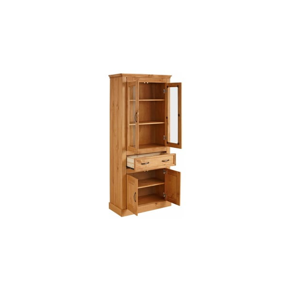 Rjava vitrina s štirimi vrati iz masivnega borovega lesa Støraa Suzie-image-1