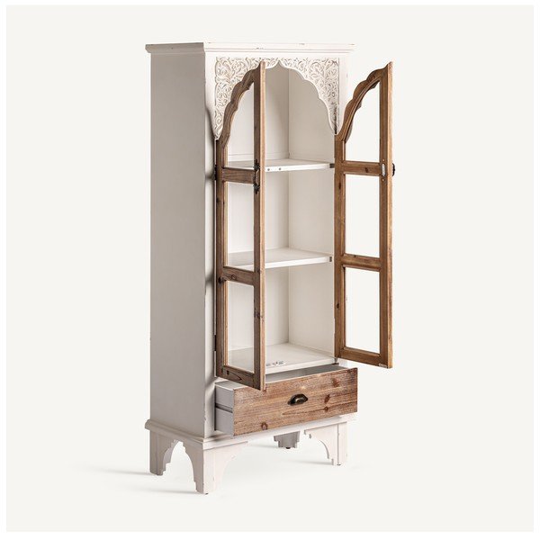 Bela/naravna vitrina iz masivne jelke 77x168 cm Siena – Burkina-image-3