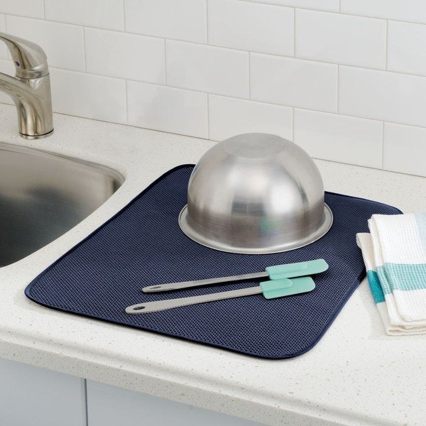 Podloga za odcejanje InterDesign iDry Kitchen Blue, 18x16 cm-image-1