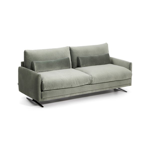 Zelena žametna sedežna garnitura 210 cm Veliro – Kave Home-image-2