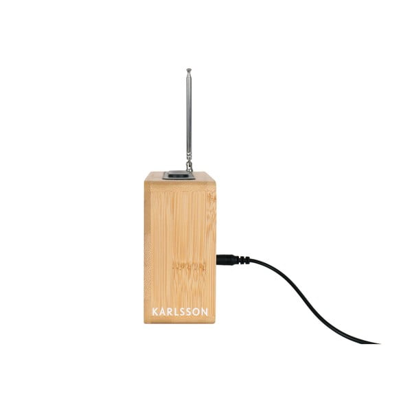 Bambusova budilka z radiem Karlsson Retro-image-4