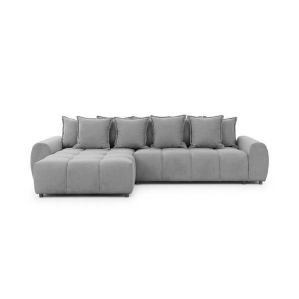 Siva kotna sedežna garnitura (levi kot/z ležalnikom) Albane  – Ropez