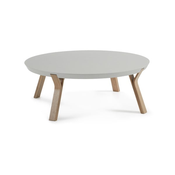 Svetlo siva kavna mizica Kave Home Solid, Ø 90 cm