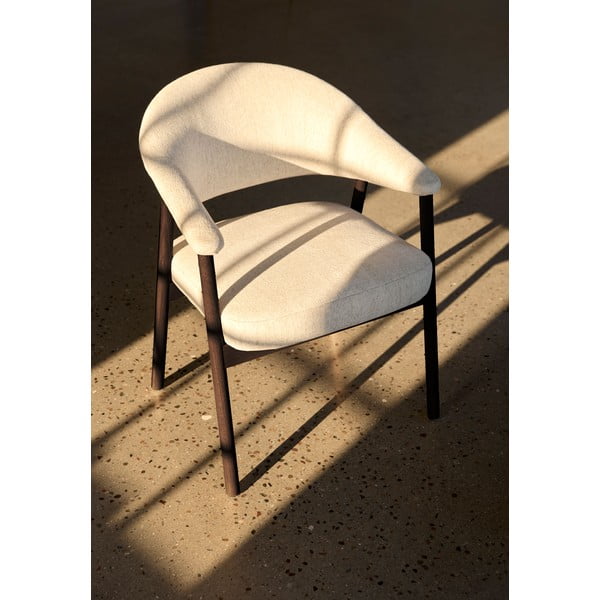 Kremno beli jedilni stoli v kompletu z nasloni za roke 2 ks iz masivnega hrasta Elk – Unique Furniture-image-2