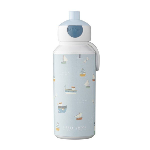 Bela/svetlo modra otroška steklenička za vodo 400 ml Sailors bay – Mepal