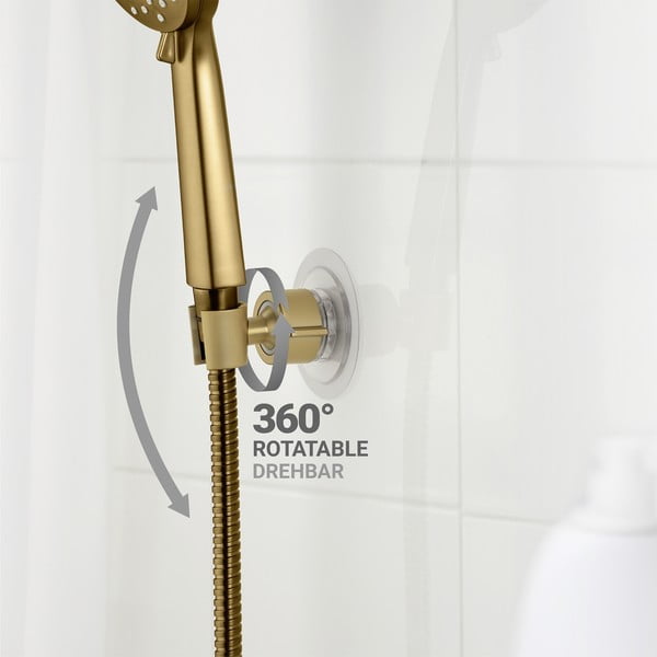 Plastično držalo za glavo za prhanje v zlati barvi z namestitvijo brez vrtanja Libertà – Wenko-image-2