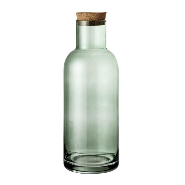 Zelena steklena steklenica s pokrovom iz plute Bloomingville