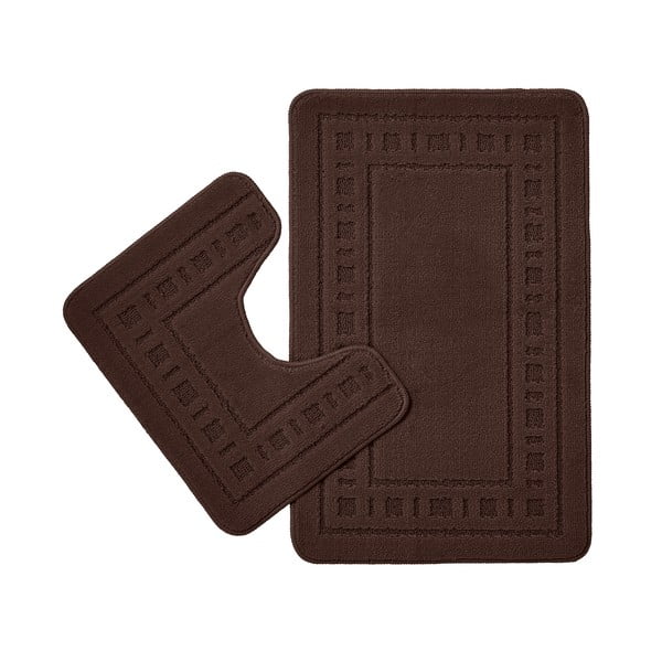 Temno rjave kopalniške preproge za WC v kompletu 2 ks 50x80 cm Armoni – Catherine Lansfield