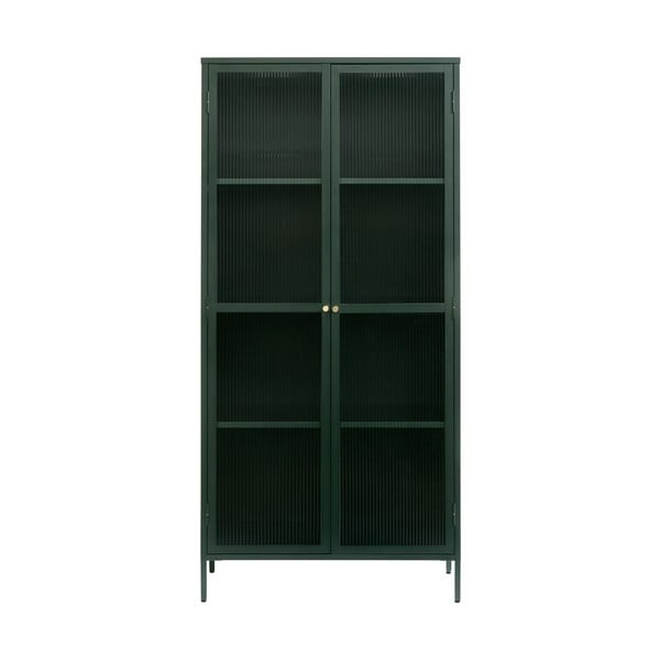Temno zelena kovinska vitrina 90x190 cm Bronco – Unique Furniture