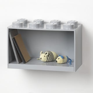 Otroška siva stenska polica LEGO® Brick 8