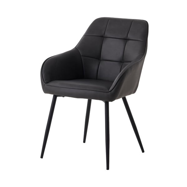 Temno sivi oblazinjeni jedilni stoli v kompletu z nasloni za roke 2 ks Nolan Square – Unique Furniture-image-4