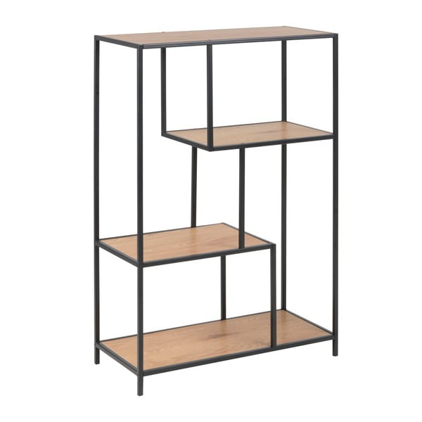 Črna knjižna omara iz dekorja hrasta 77x114 cm Seaford - Actona-image-2