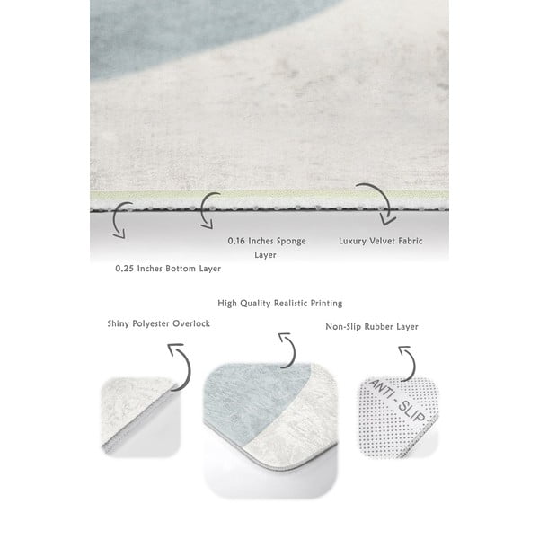 Sive/kremno bele žametne kopalniške preproge v kompletu 2 ks 60x100 cm Abstract Shapes – Mila Home-image-3