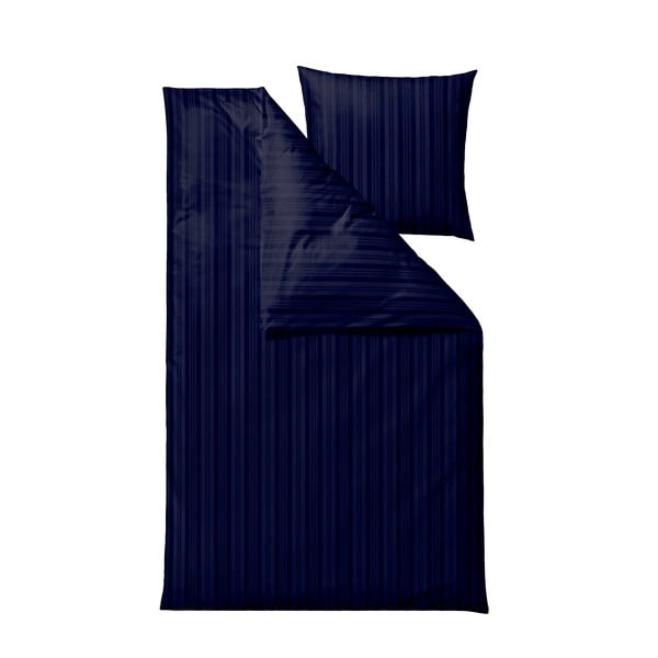 Temno modra enojna posteljnina iz damasta 140x200 cm Noble – Södahl
