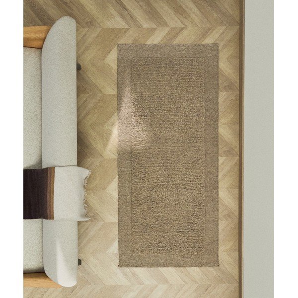Bež ročno tkan volnen tekač 80x200 cm Marely – Kave Home-image-1