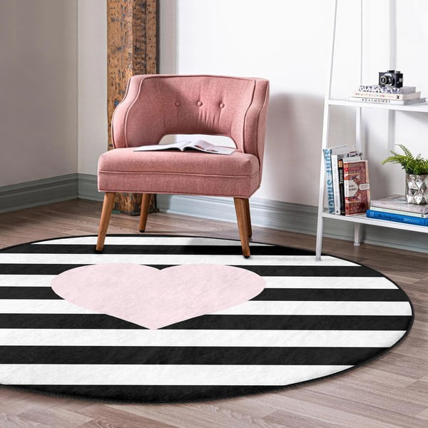Črna/bela otroška preproga ø 80 cm Comfort – Mila Home-image-1