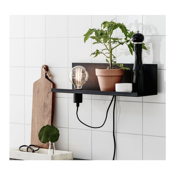 Črna stenska svetilka s polnilno postajo USB Markslöjd Multi-image-1