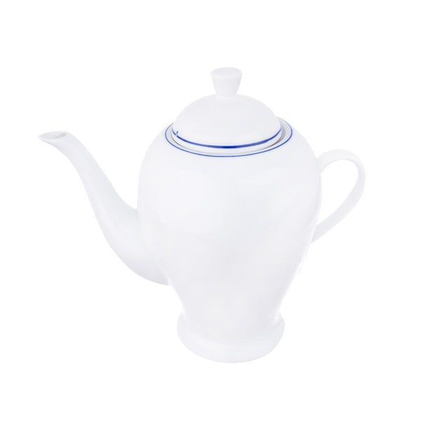 Beli porcelanski čajnik s pokrovom Orion Blue Line, 1,2 l