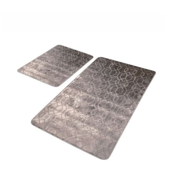 Sive žametne kopalniške preproge v kompletu 2 ks 60x100 cm – Mila Home
