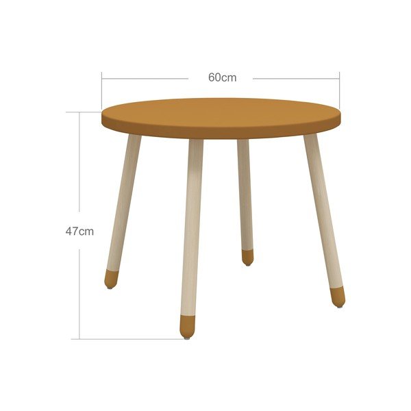 Gorčično rumena otroška miza Flexa Dots, ø 60 cm-image-2