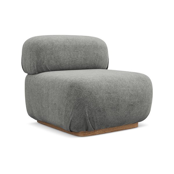 Siv modul za sedežno garnituro iz tkanine bouclé Ailani – Makamii-image-2