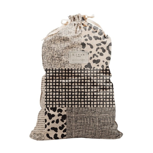 Torba za perilo s primesjo lanu Really Nice Things Bag Leopard, višina 75 cm