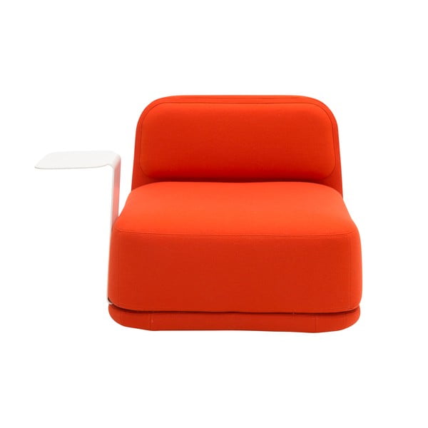 Oranžen fotelj z belo kovinsko mizico Softline Standby Low + Side Table-image-2