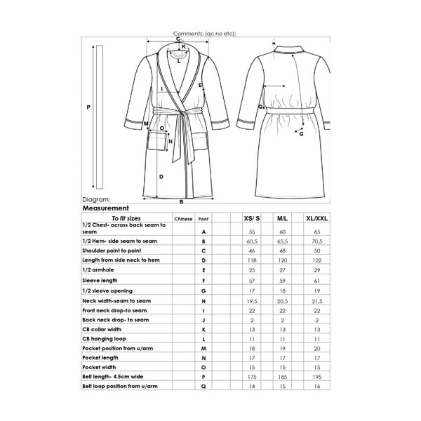 Bel bombažen kopalni plašč velikosti XS/S Terry – HIP-image-2