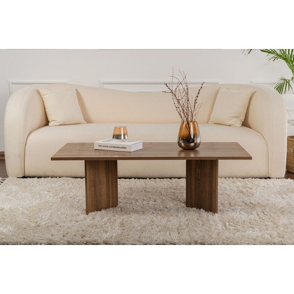 Temno rjava klubska mizica v orehovem dekorju 60x119 cm Sabin – Kalune Design-image-2