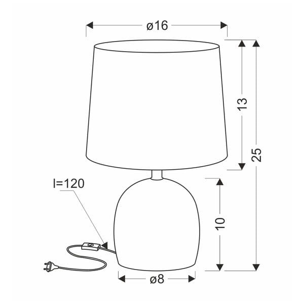 Svetlo siva namizna svetilka s tekstilnim senčnikom (višina 25 cm) Adelina – Candellux Lighting-image-2
