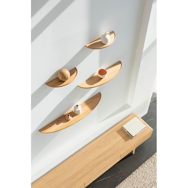 Polica iz masivnega hrasta v naravni barvi 70 cm Mu – Gazzda-image-1