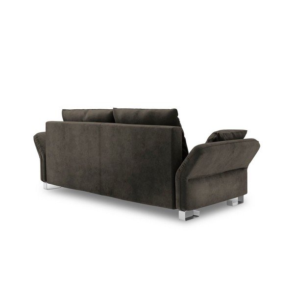 Temno rjava trisedežna kavč postelja z žametno prevleko Windsor & Co Kavči Pyxis-image-3