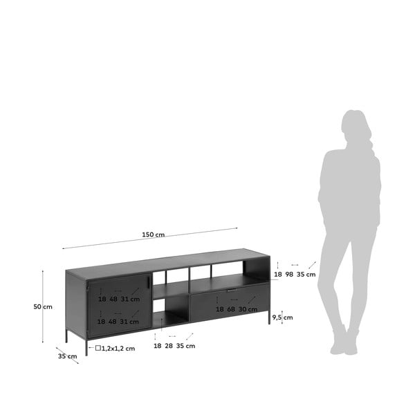 Črna TV komoda Kave Home Shantay-image-4