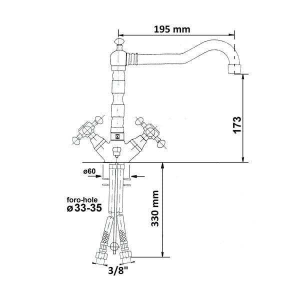 Stoječa armatura za umivalnik v bronasti barvi Antea – Sapho-image-4