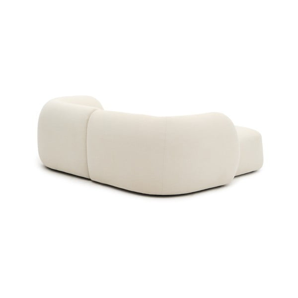 Kremno bela kotna sedežna garnitura iz šenilje (levi kot/z ležalnikom) Martina – Kave Home-image-4