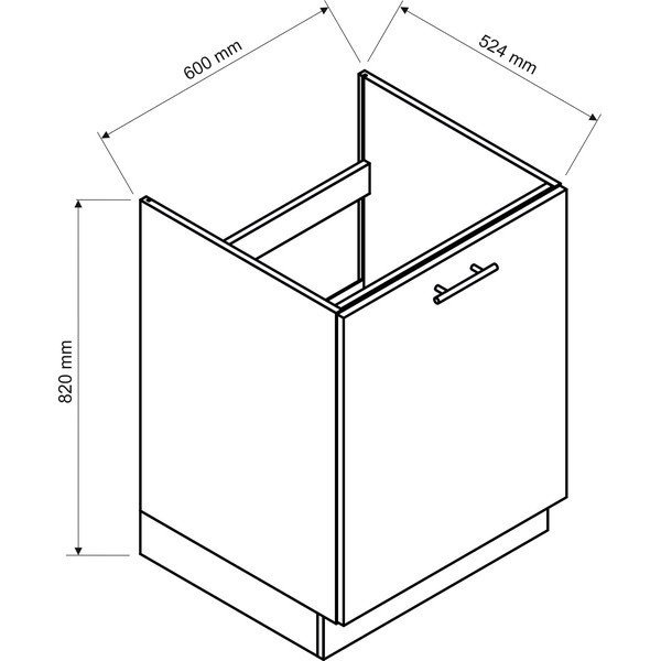 Kuhinjska omarica za umivalnik (širina 60 cm) Kai – STOLKAR-image-1
