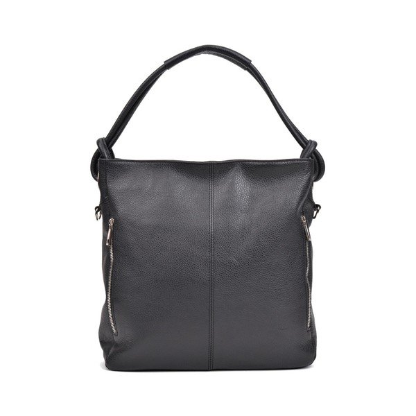 Črna usnjena torbica Anna Luchini Smiela