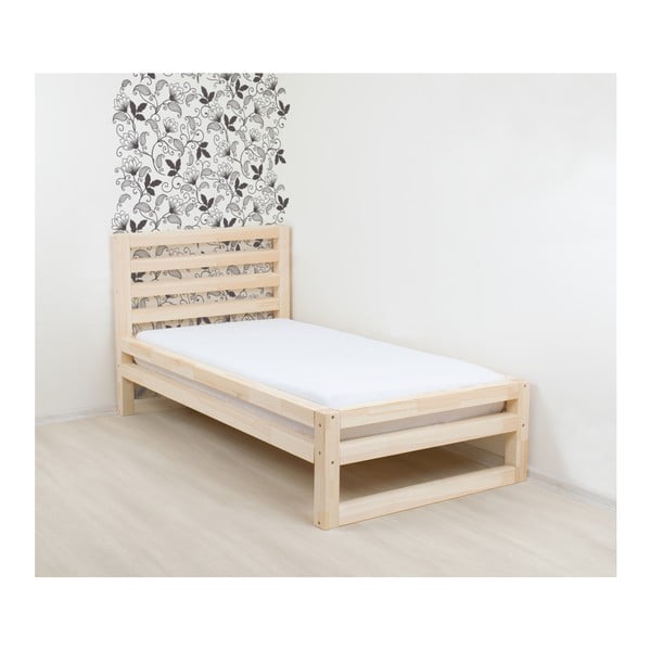 Lesena enojna postelja Benlemi DeLuxe Natura, 200 x 120 cm