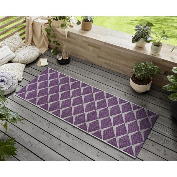 Vijolično-bež zunanja preproga NORTHRUGS Escala, 70 x 300 cm-image-1