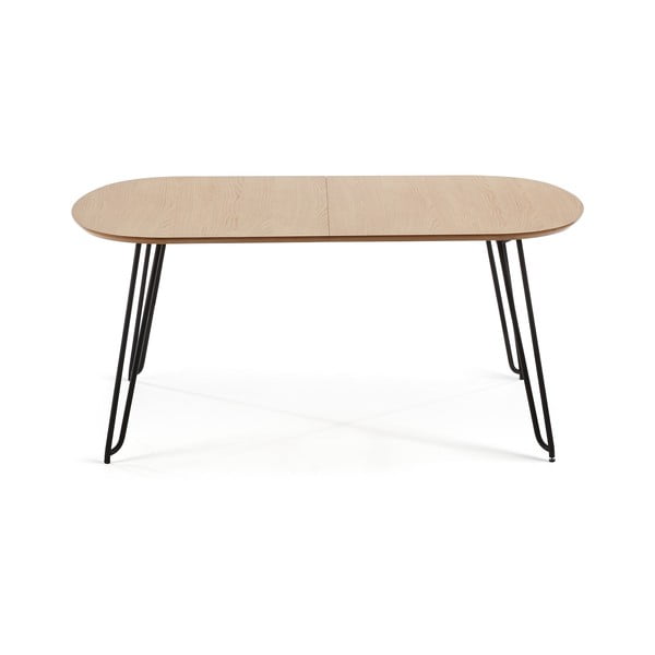 Raztegljiva jedilna miza v hrastovem dekorju 90x140 cm Novac – Kave Home-image-2