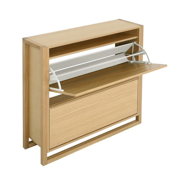 Preklopna omarica za čevlje v hrastovem dekorju v naravni barvi NewEst – Woodman-image-3