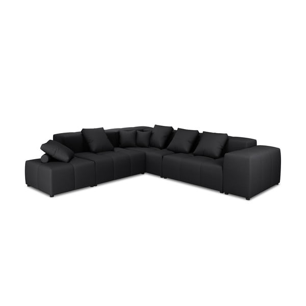 Črn kotni kavč (obojestranski) Rome - Cosmopolitan Design 
