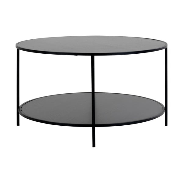 Črna okrogla mizica s črno mizno ploščo ø 80 cm Vita – House Nordic