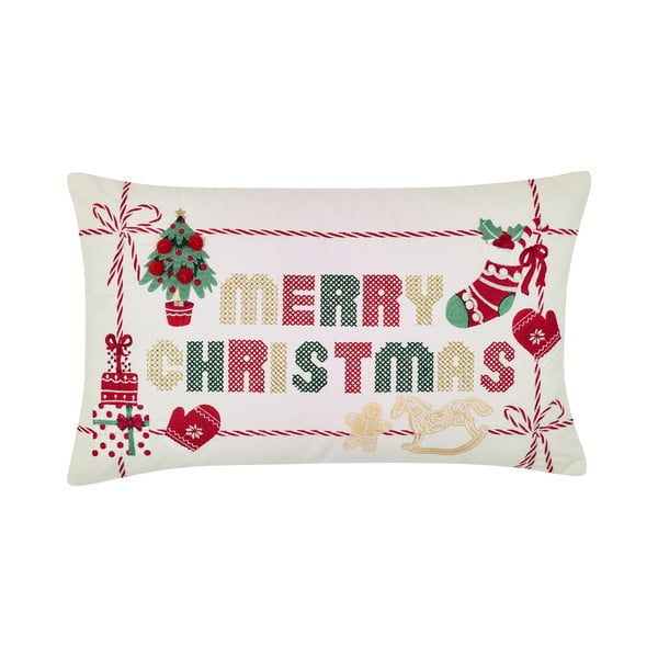Bombažna okrasna blazina z božičnim motivom 30x50 cm Merry Christmas Cross Stitch – Catherine Lansfield