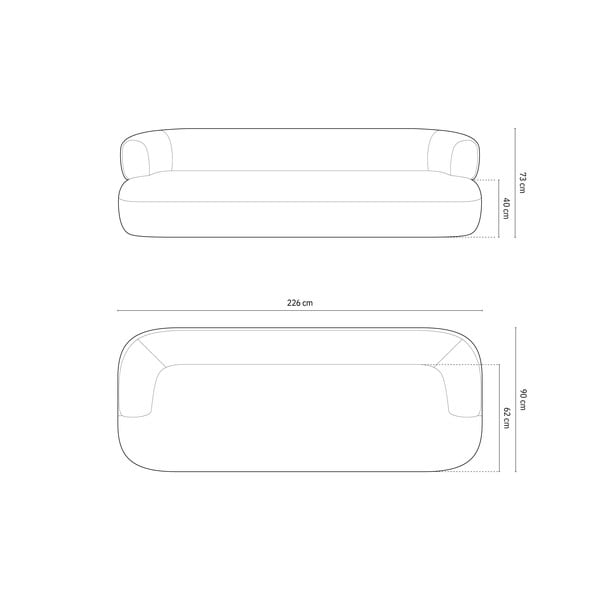 Zelena sedežna garnitura iz tkanine bouclé 226 cm Jenny – Micadoni Home-image-4