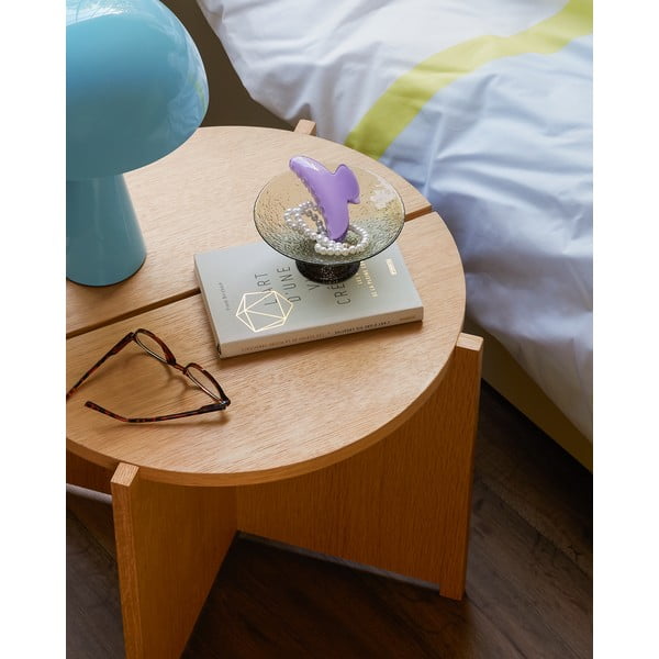 Okrogla stranska mizica v hrastovem dekorju ø 55 cm Dash – Hübsch-image-2