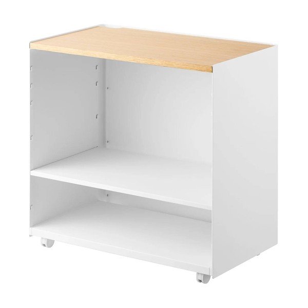 Bel kovinski regal na koleščkih 60x59x35 cm Tower – YAMAZAKI