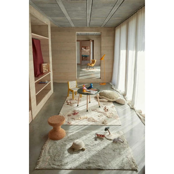 Mentolno zelena bombažna otroška igralna preproga 90x130 cm Waves – Lorena Canals-image-1