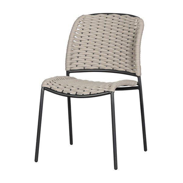 Črno-bež kovinski vrtni stoli v kompletu 2 ks Taku – Exotan